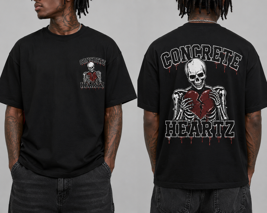 Concrete Heartz Skeleton Heartz Oversized Tee 🖤❤️