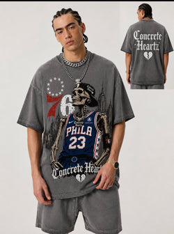Concrete Heartz “Philly 23” Skeleton Oversized Tee
